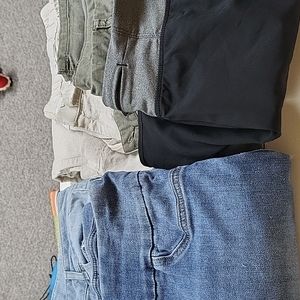 SIZE 14 PANTS (4)  1 PAIR SHORTS